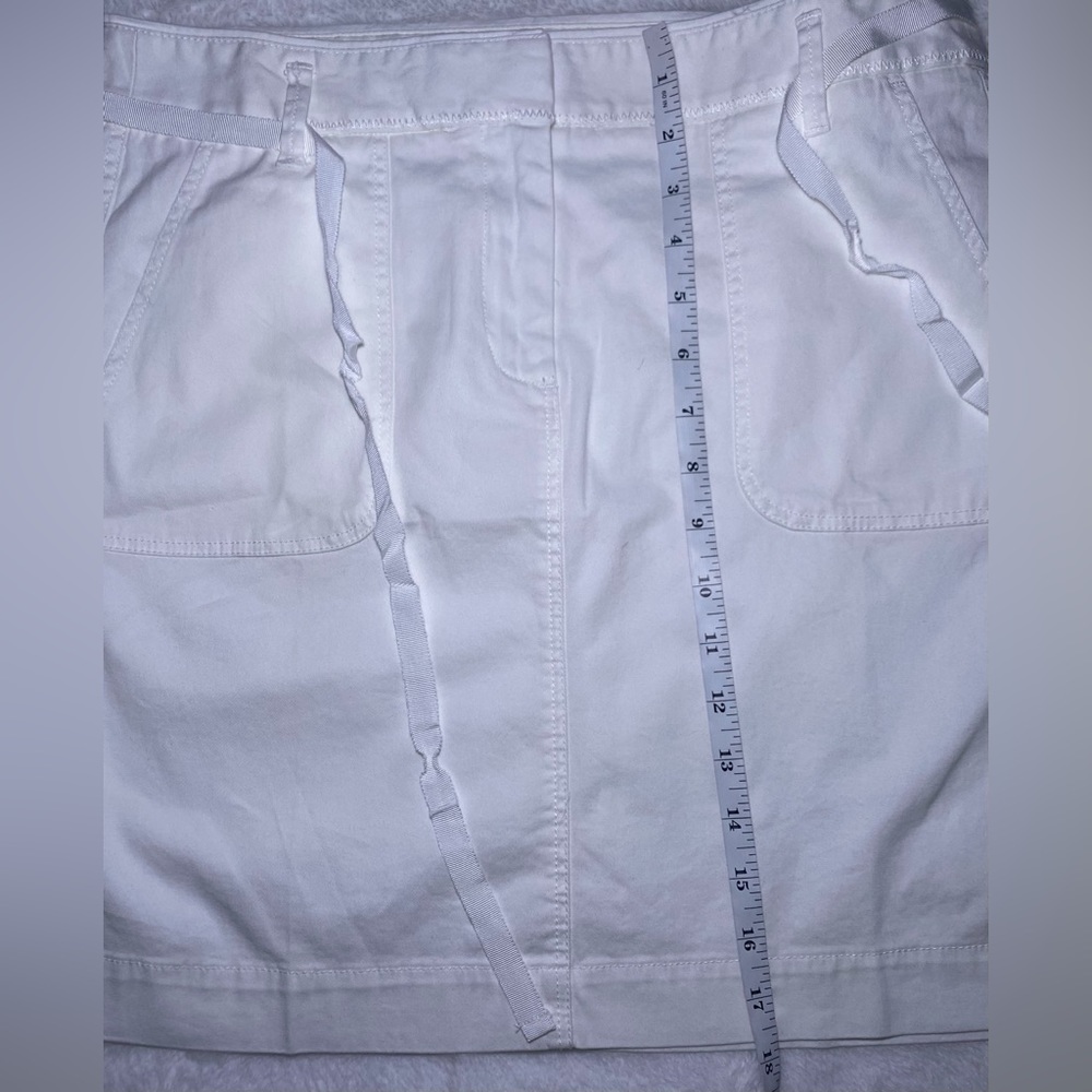 Ann Taylor LOFT  Bright White Tie-Waist Mini Skirt - Picture 9 of 10